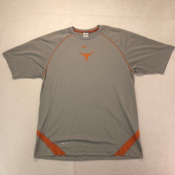Nike Texas Longhorns College Football Shirt Mens Size Extra Large XL Gray Orange - Picture 2 of 9